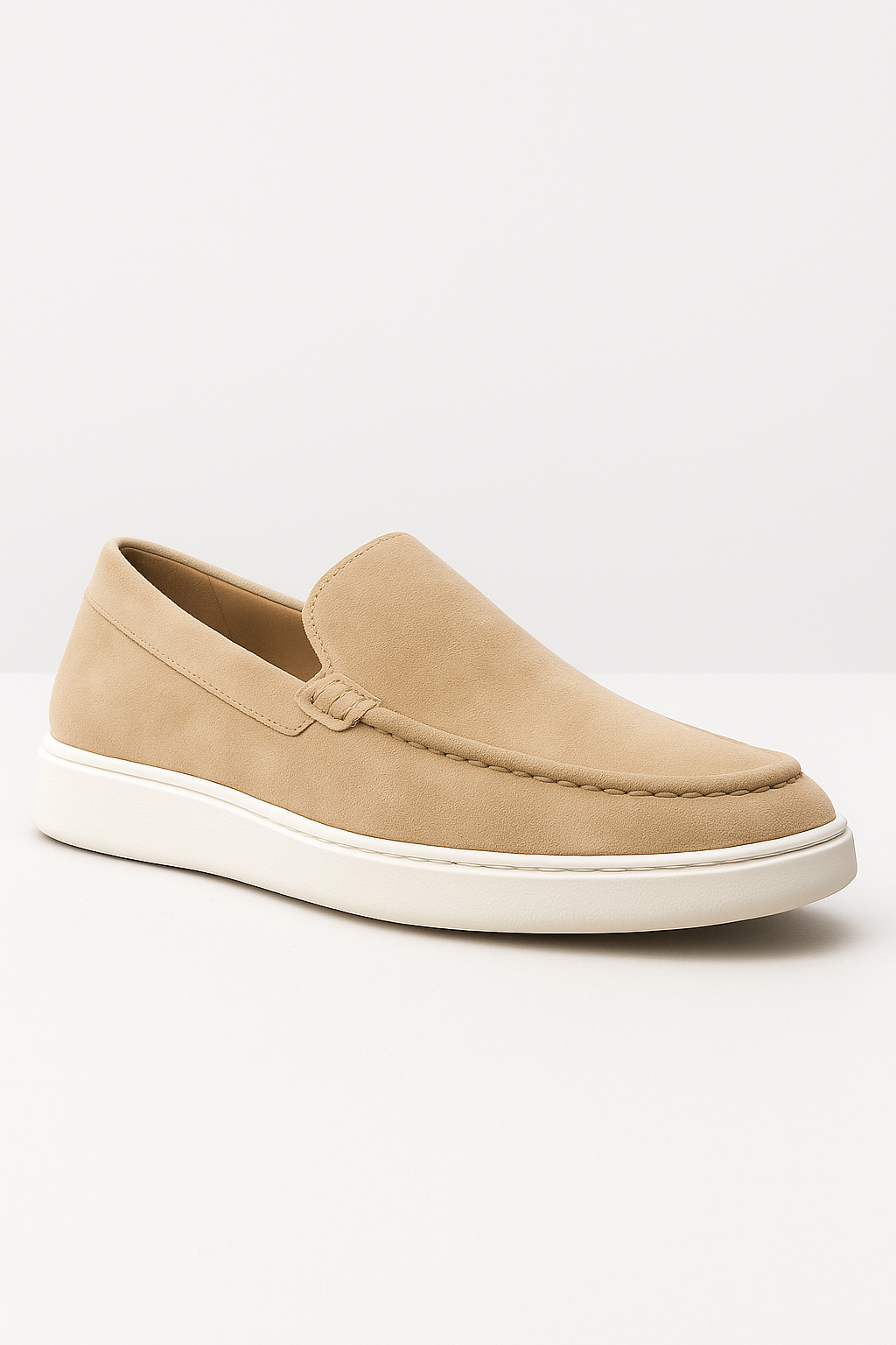 VISIONWEAR Suede Slip-On Loafers – Beige