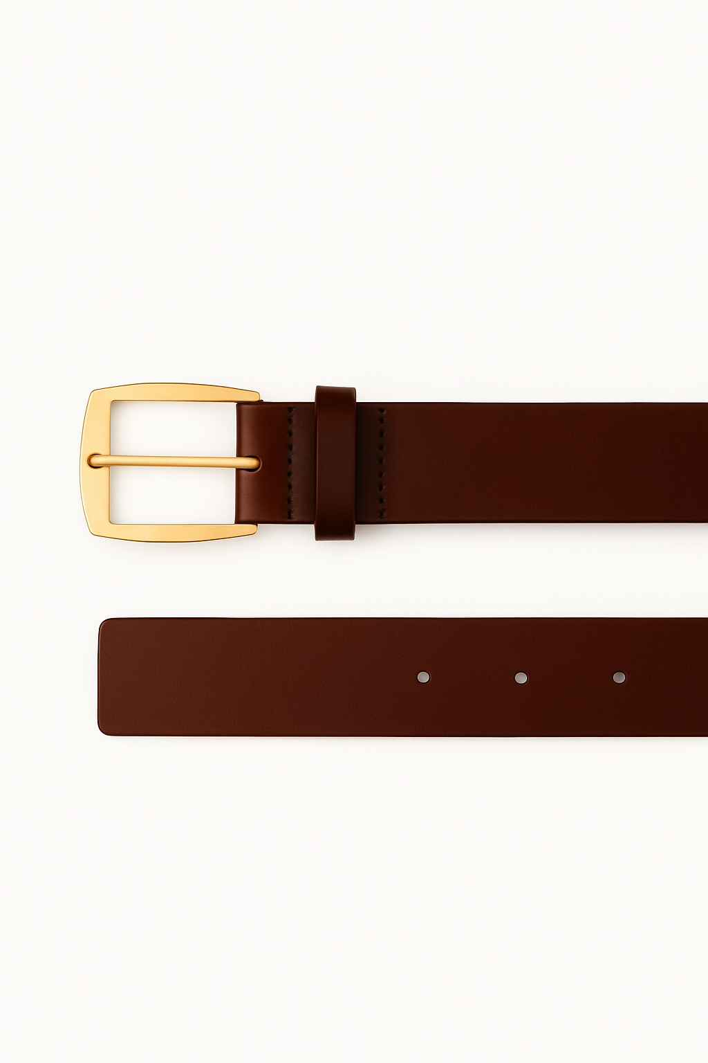 VISIONWEAR Luxe Leather Belt – Gold/Brown